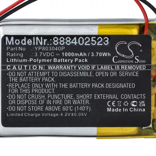 VHBW Videokamera Akku YP803040P Ersatz - 1000 mAh 3,7 V Li-Polymer