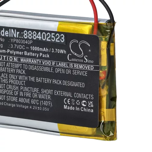 VHBW Videokamera Akku YP803040P Ersatz - 1000 mAh 3,7 V Li-Polymer