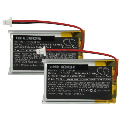 VHBW Kabelloses Kopfhörer Akku YT102540P - 1100 mAh 3,7 V Li-Polymer