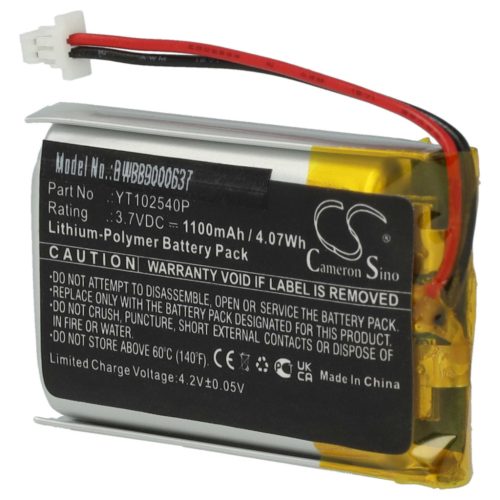 VHBW Kabelloses Kopfhörer Akku YT102540P - 1100 mAh 3,7 V Li-Polymer