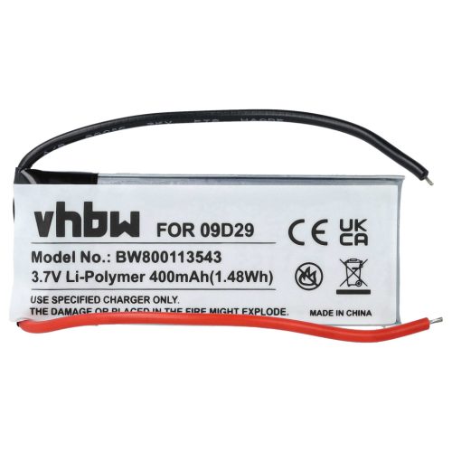 VHBW GPS Akku 09D29, H452050, BAT00008 - 400 mAh 3,7 V Li-Polymer
