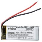 VHBW Vezeték nélküli fejhallgató Akkumulátor WW452050PL_C, WW452050PL - 320 mAh 3,7 V Li-polimer