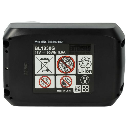 VHBW Elektromos szerszám akkumulátor Makita 195608-4, 198186-3, 196367-3, BL1813G - 5000 mAh 18 V Li-Ion