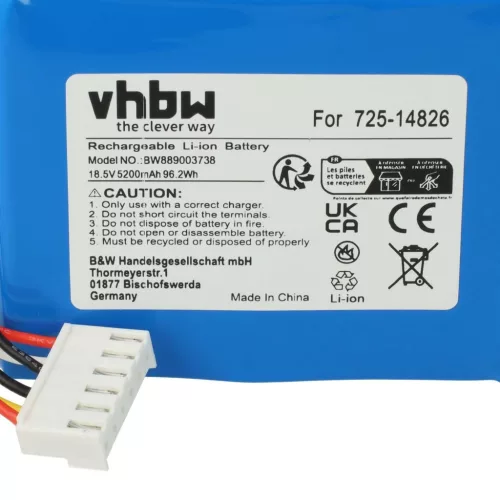 VHBW Cub Cadet Lawn Mower Battery 725-14826, 725-14827, 725-18426 - 5200 mAh 18.5 V Li-Ion