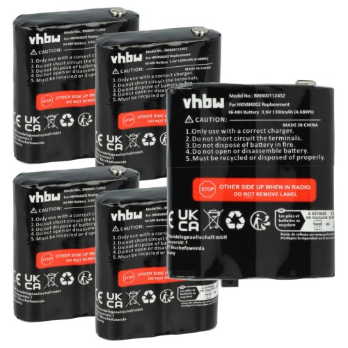 VHBW Radio Battery Motorola FRS-4002A, HKNN4002B, HKNN4002A, 56315, 4002A - 1300 mAh 3.6 V NiMH