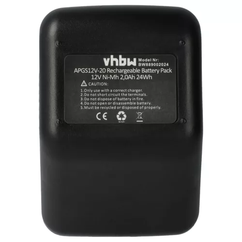 VHBW Battery Replacement for Gesipa CPT12/2 EHD Blind Rivet Gun - 2000 mAh 12 V NiMH