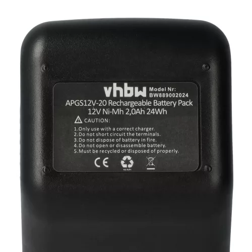 VHBW Battery Replacement for Gesipa CPT12/2 EHD Blind Rivet Gun - 2000 mAh 12 V NiMH