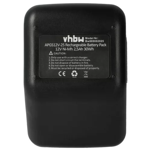 VHBW Battery Replacement for Gesipa CPT12/2 EHD Blind Rivet Gun - 2500 mAh 12 V NiMH