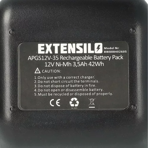 VHBW Battery Replacement for Gesipa CPT12/2 EHD Blind Rivet Gun - 3500 mAh 12 V NiMH