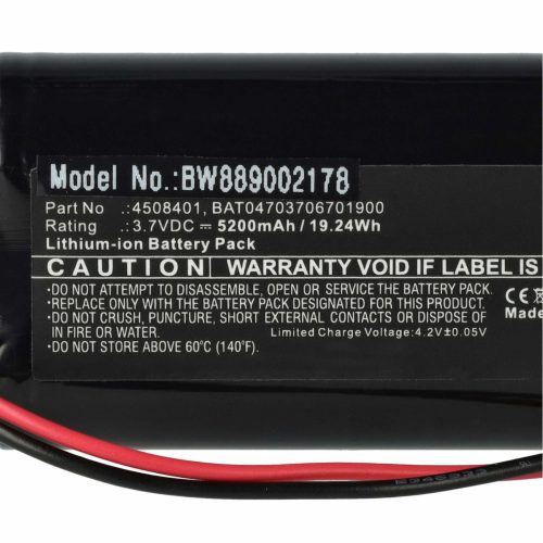 VHBW Battery BAT04703706701900, 4508401 - 5200 mAh 3.7 V Li-Ion
