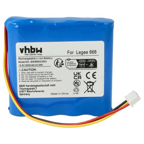 VHBW Akku Hobot HB668P108 - 3000 mAh 14,8 V Li-Ion