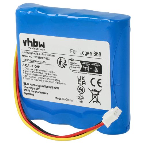 VHBW Akku Hobot HB668P108 - 3000 mAh 14,8 V Li-Ion