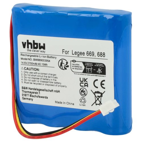 VHBW Akku Hobot HB668P108 - 2750 mAh 14,6 V Li-Ion