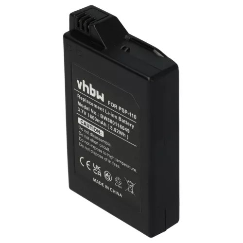 VHBW Game Console Battery PSP-110, PSP-280G - 1600 mAh 3.7 V Li-Ion