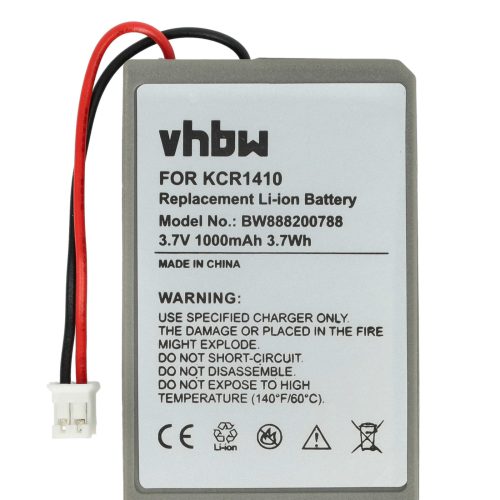 VHBW Gamer Joypad Akkumulátor KCR1410, LIP1522 - 1000 mAh 3,7 V Li-Ion