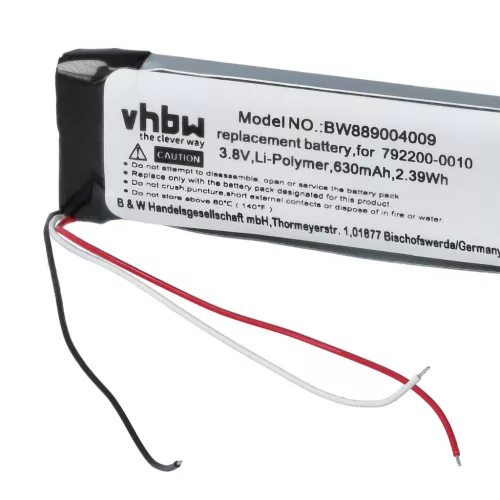 VHBW Drahtloser Kopfhörer Akku Bose 792200-0010 - 630 mAh 3,8 V Li-Ion