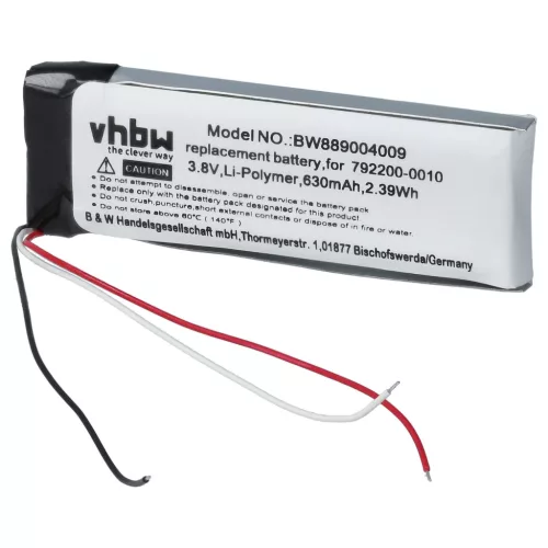 VHBW Drahtloser Kopfhörer Akku Bose 792200-0010 - 630 mAh 3,8 V Li-Ion