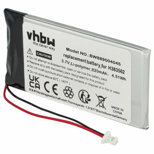 VHBW Kabellose Kopfhörer Akku Sennheiser 534403, H383562 - 820 mAh 3,7 V Li-Polymer