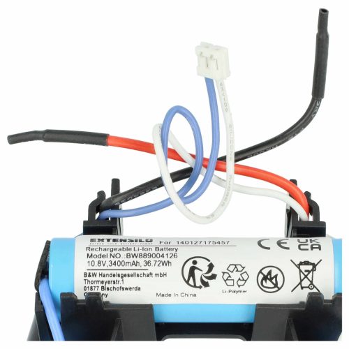 VHBW Battery for AEG 140127175457 - 3400 mAh 10.8 V Li-Ion