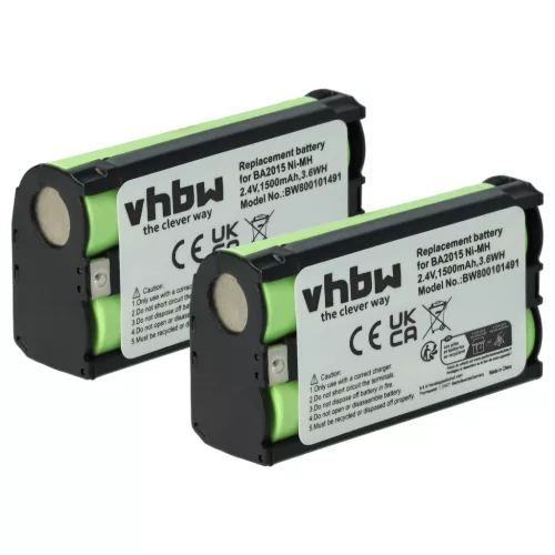 VHBW Mikrofonakku BA2015, BA-2015 - 1500 mAh 2,4 V NiMH