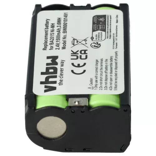 VHBW Mikrofonakku BA2015, BA-2015 - 1500 mAh 2,4 V NiMH