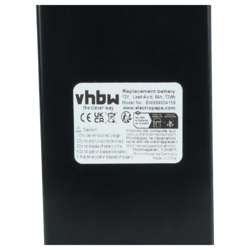 VHBW Bordakku ABUS, Alarmanlagen, E-Roller, Rasenmäher - 6 Ah 12 V AGM