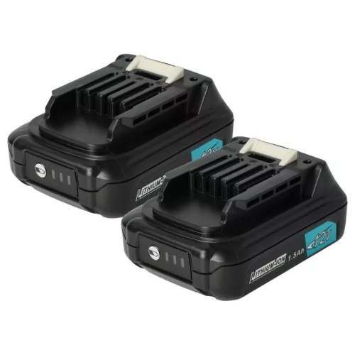 2x Battery replaces Makita 197396-9, 197402-0, 197390-1, 197394-3 Electric Power Tool - 1500 mAh, 12 V, Li-Ion