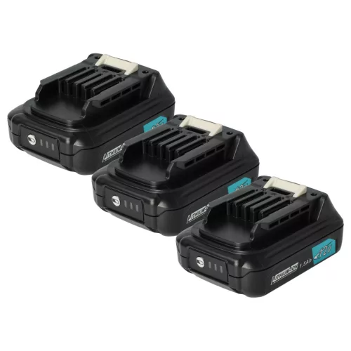 3x Battery replaces Makita 197396-9, 197402-0, 197390-1, 197394-3 Electric Power Tool - 1500 mAh, 12 V, Li-Ion
