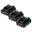 3x Battery replaces Makita 197396-9, 197390-1, 197402, 197394-3 Electric Power Tool - 2000 mAh, 12 V, Li-Ion