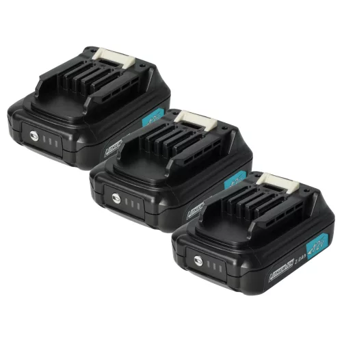 3x Battery replaces Makita 197396-9, 197390-1, 197402, 197394-3 Electric Power Tool - 2000 mAh, 12 V, Li-Ion