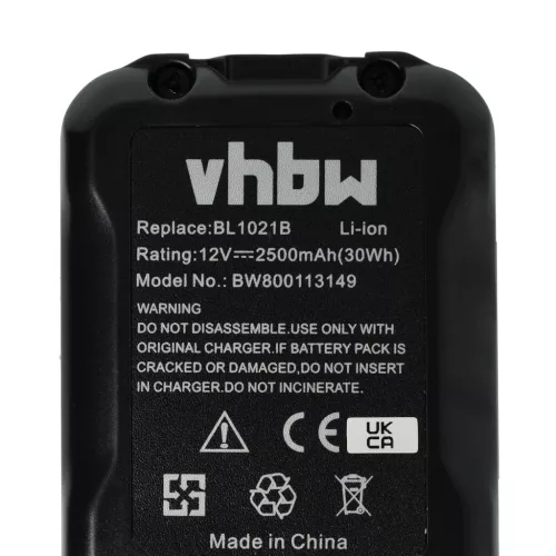 2x Battery replaces Makita 197396-9, 197390-1, 197402, 197394-3 Electric Power Tool - 2500 mAh, 12 V, Li-Ion