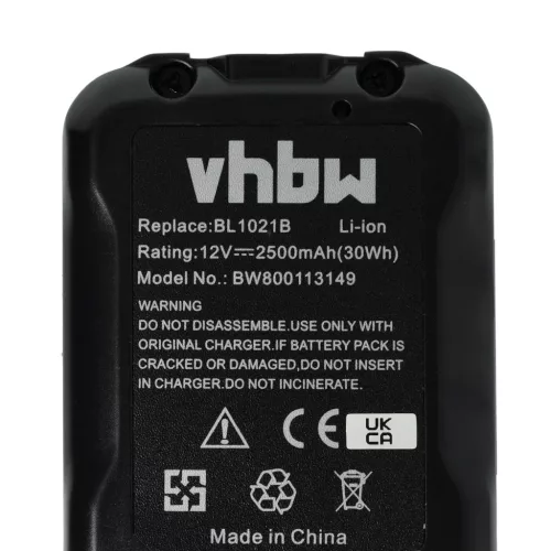 3x Battery replaces Makita 197396-9, 197390-1, 197402, 197394-3 Electric Power Tool - 2500 mAh, 12 V, Li-Ion