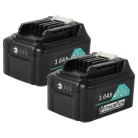 2x Battery replaces Makita 197396-9, 197402-0, 197390-1, 197394-3 Electric Power Tool - 3000 mAh, 12 V, Li-Ion