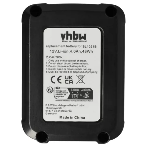 2x Battery replaces Makita 197396-9, 197402-0, 197390-1, 197394-3 Electric Power Tool - 4000 mAh, 12 V, Li-Ion