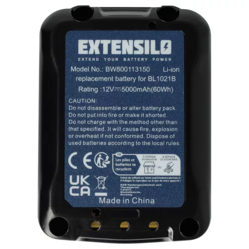 3x Battery replaces Makita 197396-9, 197390-1, 197402, 197394-3 Electric Power Tool - 5000 mAh, 12 V, Li-Ion