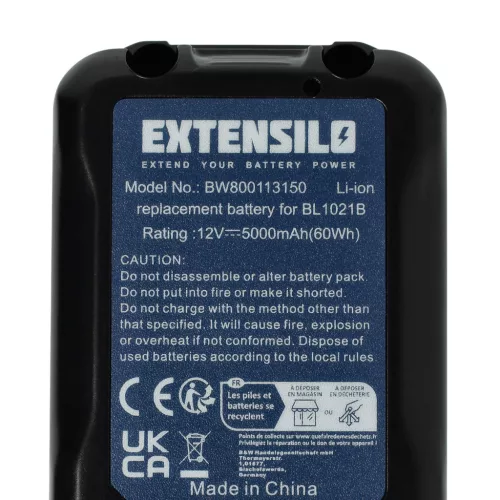 3x Battery replaces Makita 197396-9, 197390-1, 197402, 197394-3 Electric Power Tool - 5000 mAh, 12 V, Li-Ion