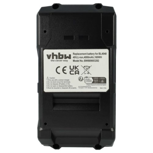 VHBW Elektrowerkzeug Akku 191L29-0, BL4020, BL4025, BL4040 - 4000 mAh 40 V Li-Ion