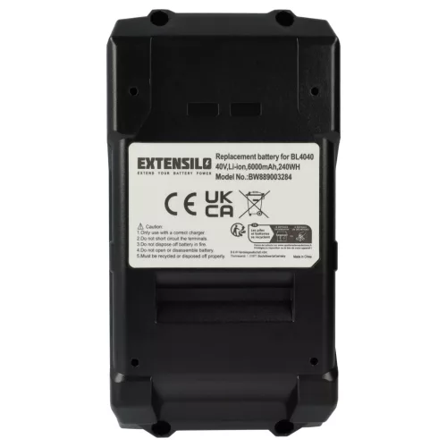 VHBW Electric Tool Battery 191L29-0, BL4020, BL4025, BL4040 - 6000 mAh 40 V Li-Ion