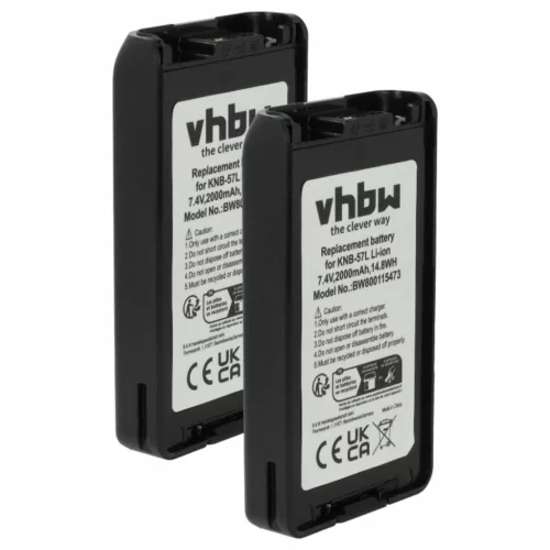VHBW Radio Akku KNB-24LX, KNB-24, KNB-24Li, KNB-25A, KNB-25, KNB-24L - 2000 mAh 7,4 V Li-Ion