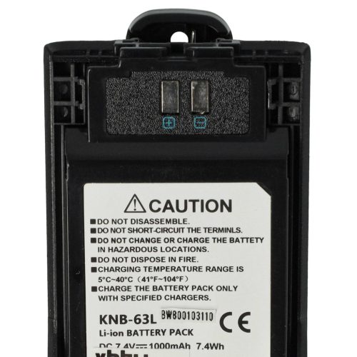 VHBW Rádió Akkumulátor KNB-63L, KNB-65L - 1000 mAh 7,4 V Li-Ion