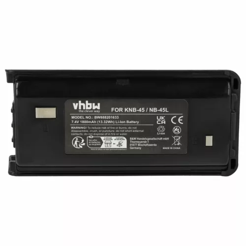VHBW Radio Akku KNB-45, KNB-45L, KNB-45Li - 1800 mAh 7,4 V Li-Ion