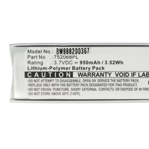 VHBW Kabellose Kopfhörer Akku Midland 752068PL - 950 mAh 3,7 V Li-Polymer