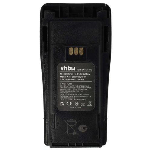 VHBW Radio Akku Motorola CP040, CP200d, DP1400 - 1800 mAh 7,2 V NiMH