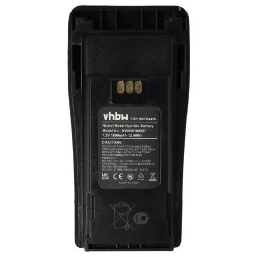 VHBW Radio Battery Motorola CP040, CP200d, DP1400 - 1800 mAh 7.2 V NiMH
