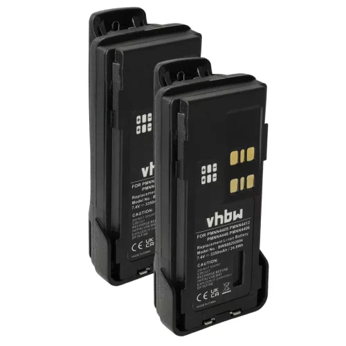 VHBW Radio Battery PMNN4409, PMNN4406BR, PMNN4406 - 3350 mAh 7.4 V Li-Ion