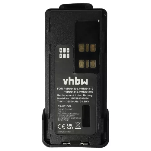 VHBW Radio Battery PMNN4409, PMNN4406BR, PMNN4406 - 3350 mAh 7.4 V Li-Ion