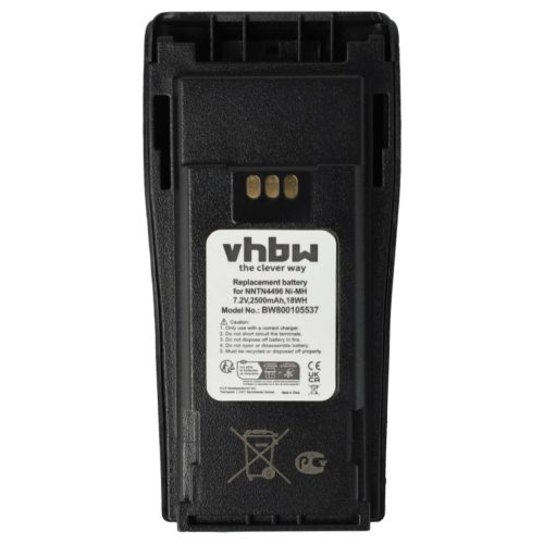 VHBW Radio Akku NNTN4497, NNTN4496, NNTN4496AR, MNN4254AR - 2500 mAh 7,2 V NiMH