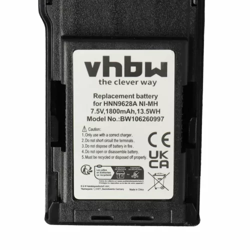 VHBW Radio Akku HNN8133C, HNN9628A, HNN8308A, HNN9628 - 1800 mAh 7,5 V NiMH