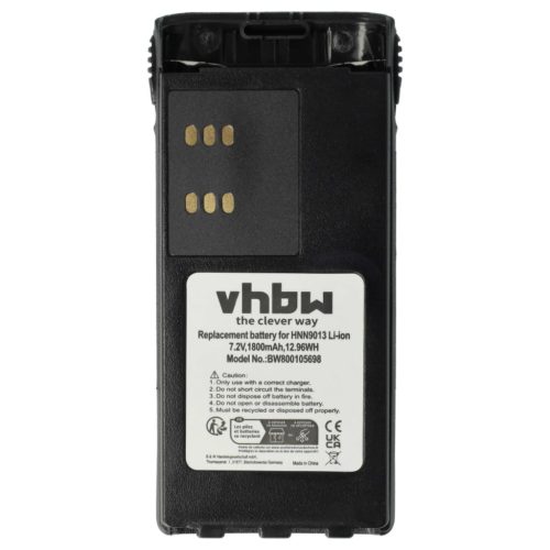 VHBW Radio Akku HMNN4151, HMNN4154, HMNN4158, HMNN4159 - 1800 mAh 7,2 V Li-Ion