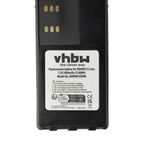 VHBW Radio Akku HMNN4151, HMNN4154, HMNN4158, HMNN4159 - 1800 mAh 7,2 V Li-Ion